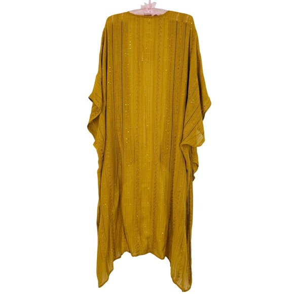 NWT Free People Golden Yellow Sequin Kimono | Boho Whimsigoth Coastal Cowgirl OS - Picture 8 of 16